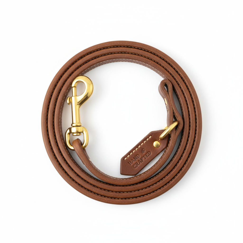 Läderkoppel 10 mm i premium läder med mässingsbeslag